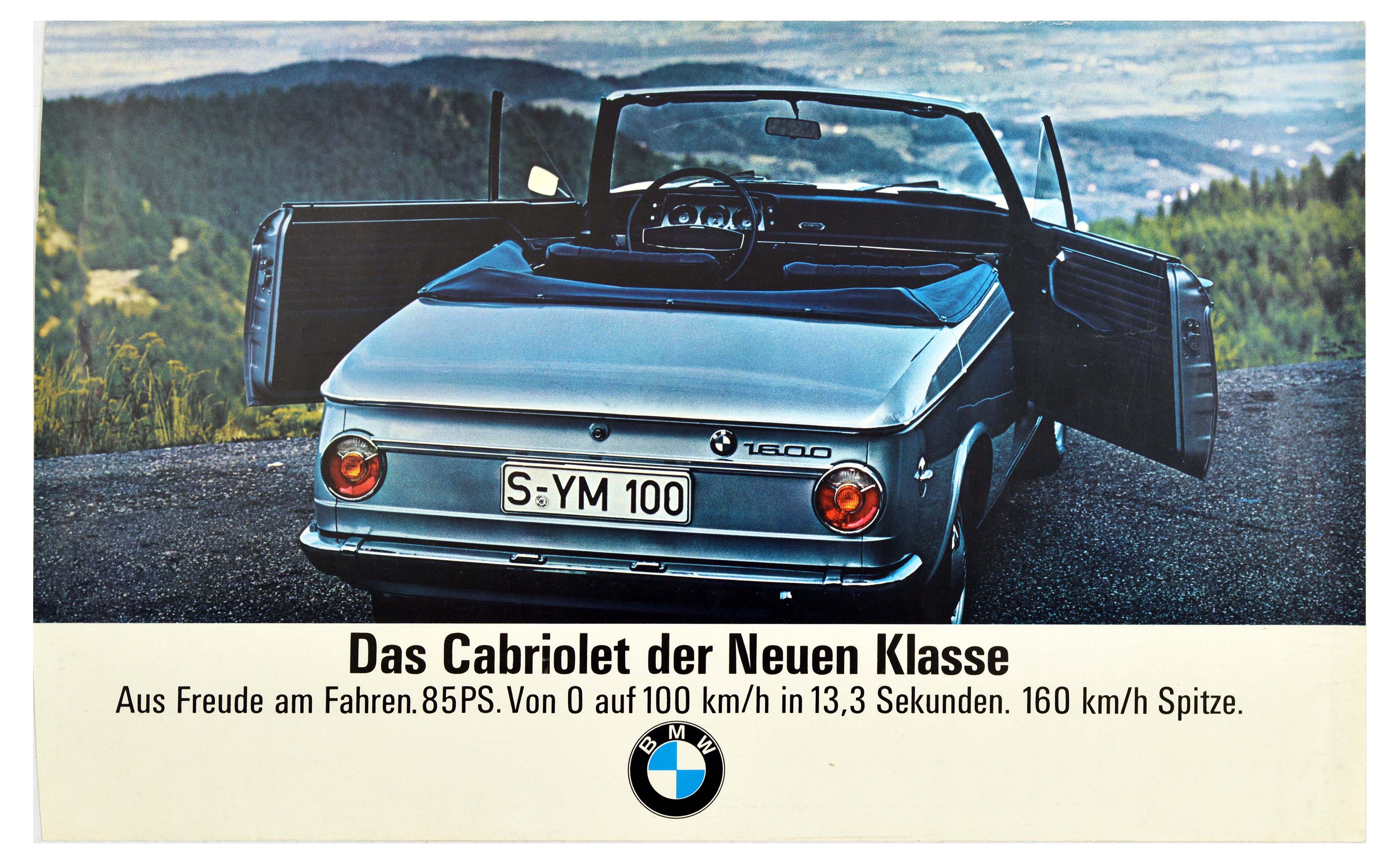 Advertising Poster BMW 1600 Cabriolet Sedan Coupe