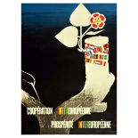 Propaganda Poster ERP Marshall Plan European Cooperation Prosperity