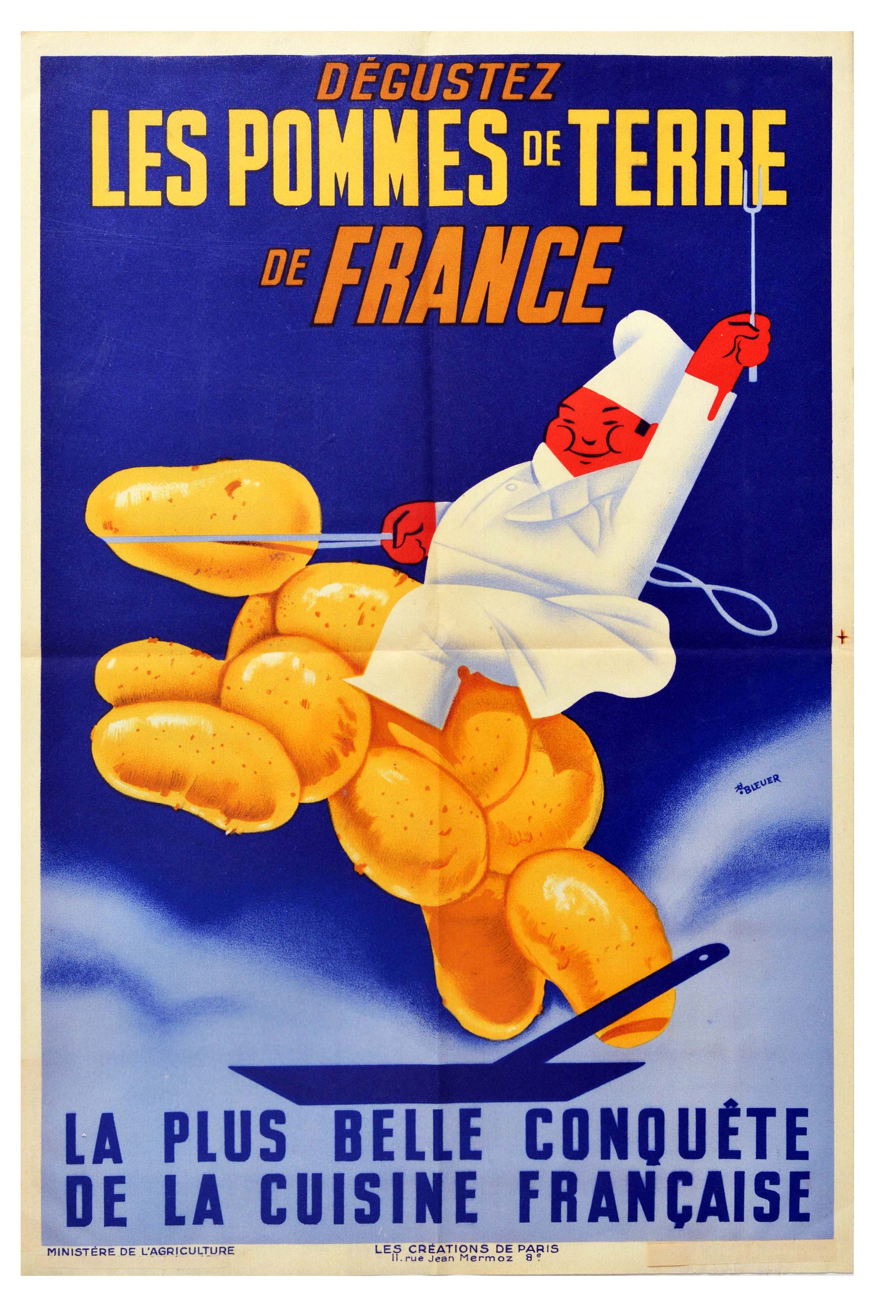 Advertising Poster Potatoes Of France Cuisine Francaise