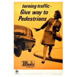 Propaganda Poster Turning Traffic Pedestrians RoSPA Road Safety UK Car