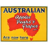 Advertising Poster Australian Apples Pears Grapes