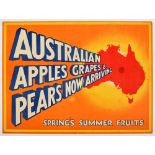 Advertising Poster Australian Apples Grapes Pears