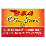 Advertising Poster BSA Golden Streak Bicycles