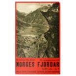 Travel Poster Norway Fjord Cliff Hiking