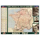 Sport Poster Tour de France Route Map Bicycle Racing Bobet