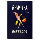 Travel Poster BWIA Airline Caribbean Barbados Cosomati