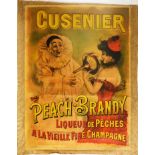 Advertising Poster Cusenier Peach Brandy Liquor Alcohol Pierrot Mime