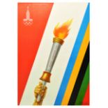Sport Poster Moscow Olympics 1980 Olympic Torch