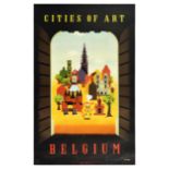 Travel Poster Cities of Art Belgium Brussels Bruges