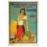 Advertising Poster Manon Fertilizer Harvest Agriculture Lady Vegetables Fruit