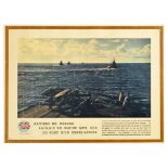 War Poster English Warships on the Open Sea WWII