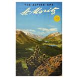 Travel Poster St Moritz Alps Switzerland Ski Resort