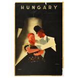 Travel Poster Hungary Folk Costumes Uher Art Deco