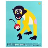 Advertising Poster Monkey Apple Pop Art French Paper Mill