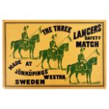 Advertising Poster Three Lancers Safety Match Westra Cavalry Soldier