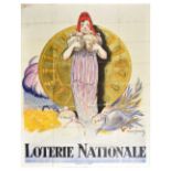 Advertising Poster French National Lottery Galland Money Gold Spinning Wheel