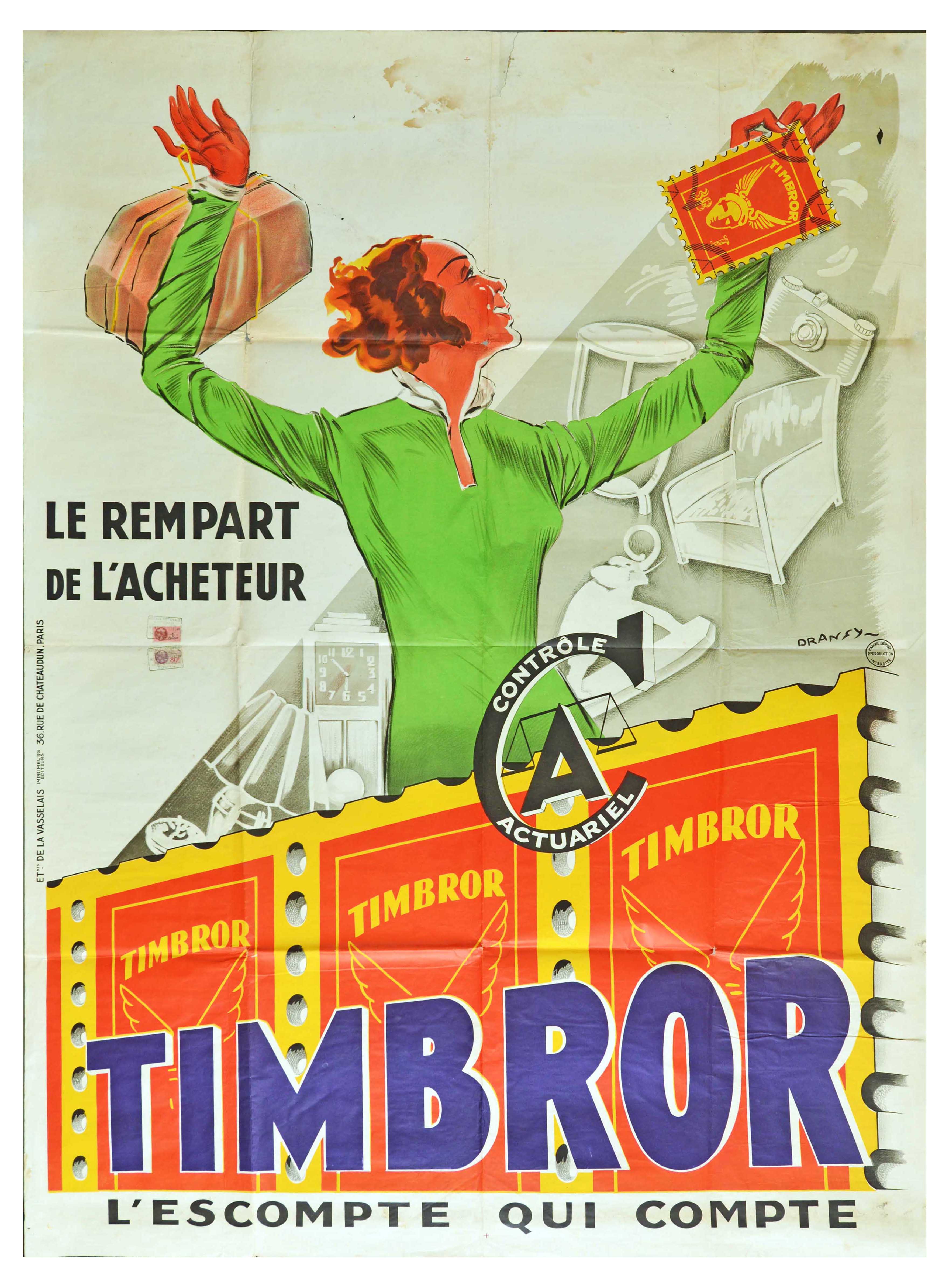 Advertising Poster Timbror Voucher Furniture Homeware Lady Shopping