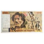 Advertising Poster Banque de France 100 Franc Banknote