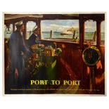 Advertising Poster British Railways Port to Port Cuneo Ferry Ship Captain