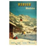 Sport Poster Wengen Mannlichen Ski Switzerland