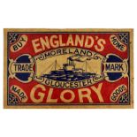 Advertising Poster Englands Glory Matches Battle Ship British Made Moreland Gloucester