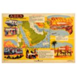 Travel Poster Aden Yemen Middle East Illustrated Map