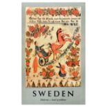 Travel Poster Sweden Dalarna Land of Folklore Prophet Elijah
