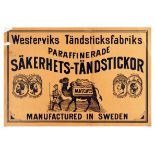 Advertising Poster Westerviks Paraffined Matches Sweden Camel