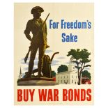 War Poster WWII For Freedoms Sake Buy War Bonds USA