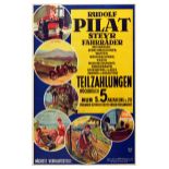 Advertising Poster Rudolf Pilat Cars Bicycle Motorcycle Art Deco Sewing Machine Radio