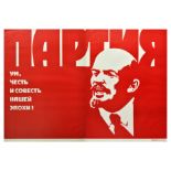 Propaganda Poster Lenin Communist Party USSR