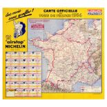 Sport Poster Michelin Tour de France Map Bicycle Racing