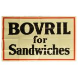 Advertising Poster Bovril Beef Hot Drink Sandwiches