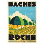 Advertising Poster Baches Roche Tarpaulin Art Deco Lyon France Agriculture Farm