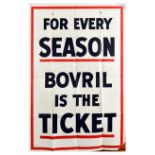 Advertising Poster Bovril Beef Hot Drink Season Ticket