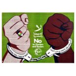 Propaganda Poster No to Zionism and Racism Handcuffs PFLP