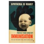 Propaganda Poster Diptherea Deadly Immunisation Vaccination