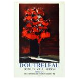 Advertising Poster Doutreleau Flower Bouquet Art Exhibition