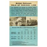 Travel Poster British Rail Vale of Rheidol Line Railway Wales