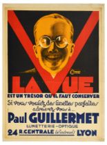 Advertising Poster Perfect Eye Glasses Art Deco France Optician La Vue