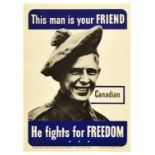 War Poster This Man is Your Friend Canadian WWII