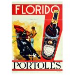 Advertising Poster Florido Portoles Jerez Wine Spain Corrida Bullfighting Matador