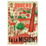 Advertising Poster Obrero Worker Battlori Spain