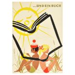 Advertising Poster Book Reading Beach Holiday Sunbathing