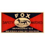 Advertising Poster Fox Safety Matches Belgium