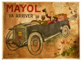 Advertising Poster Felix Mayol Mors Barrere Vintage Automobile