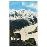 Travel Poster Chamonix Mont Blanc Alps France Hiking