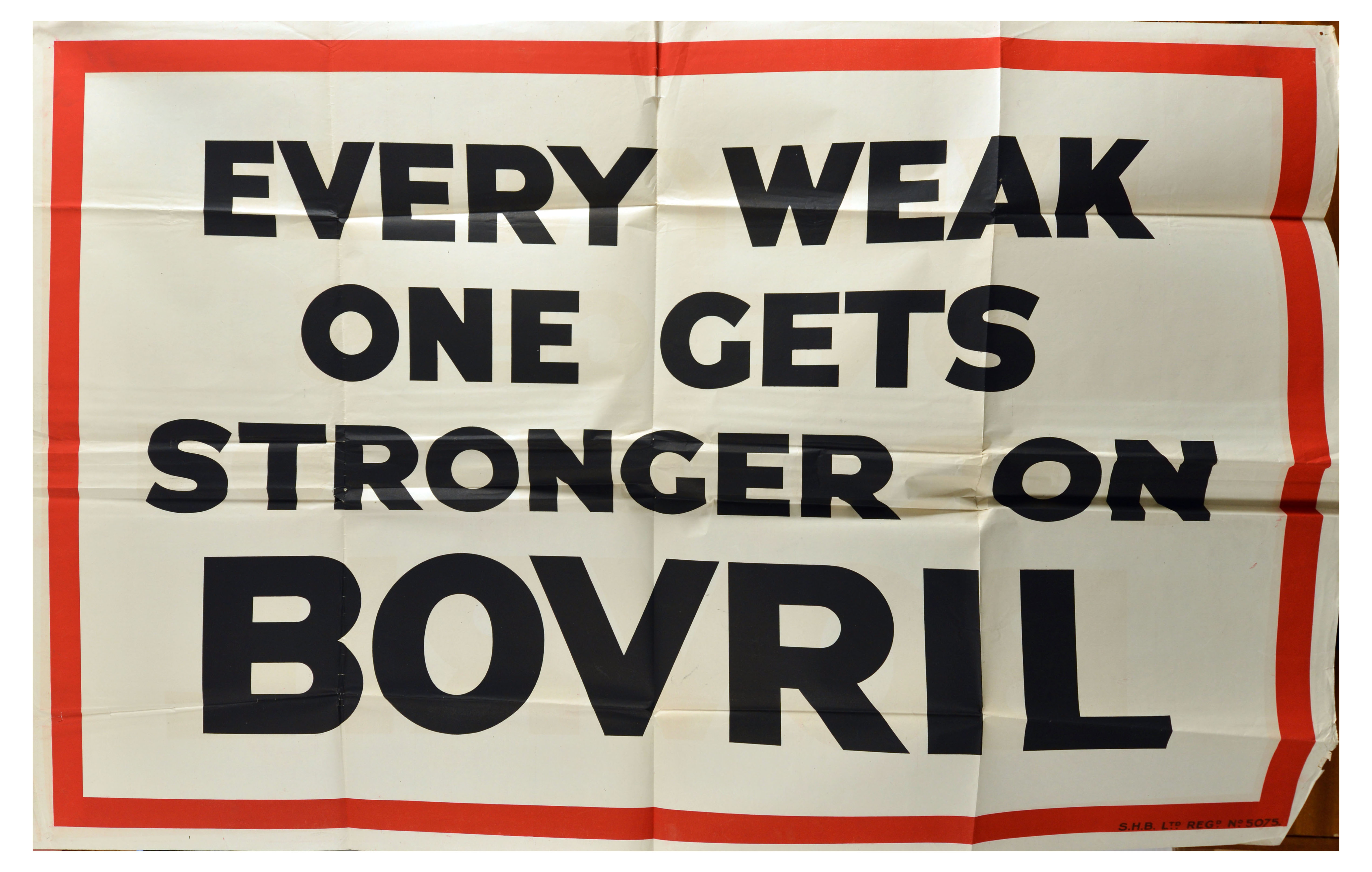 Advertising Poster Bovril Beef Hot Drink Weak Get Stronger