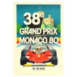 Sport Poster Monaco Grand Prix 1980 Formula One Car Race