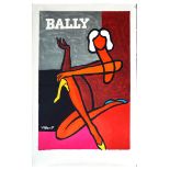 Advertising Poster Bally Shoes Villemot Lady
